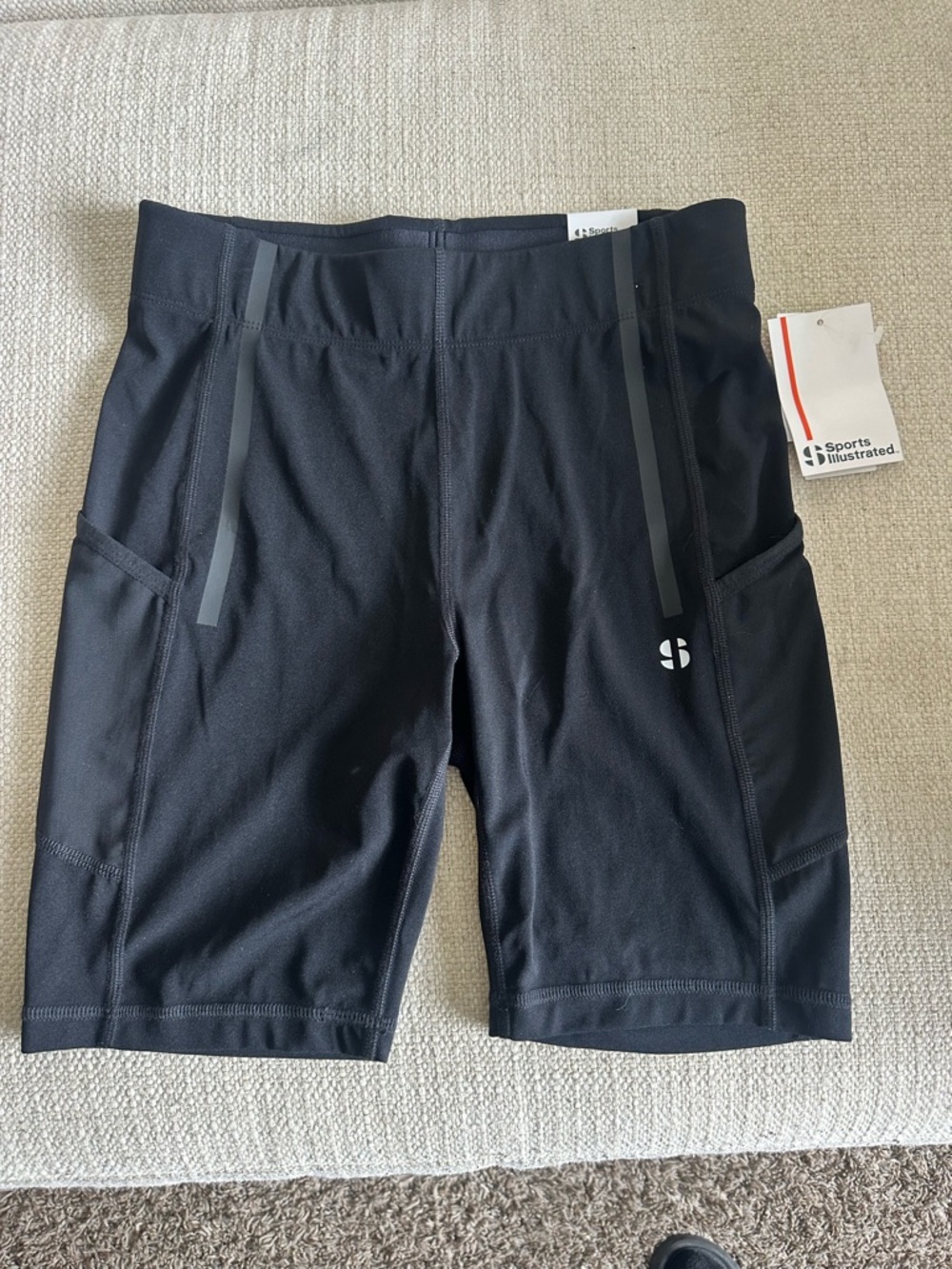 Women's Black Bike Shorts with Pockets